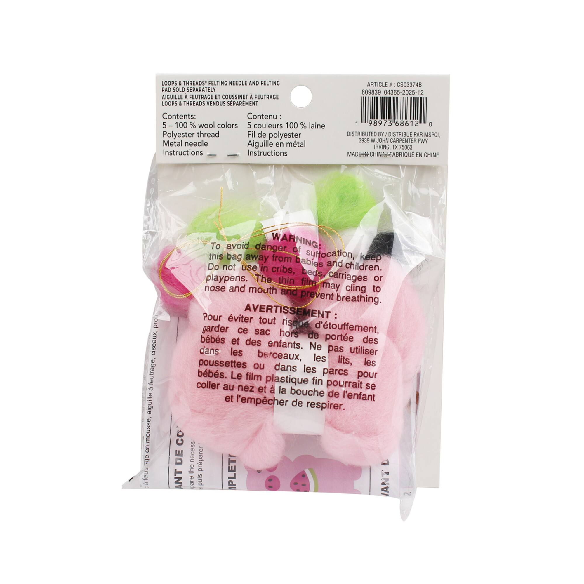 Pig with Watermelon Needle Felting Kit by Loops & Threads®